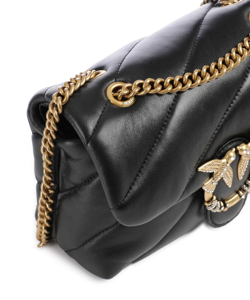 Pinko Love Puff Mini New Buckle Sac porté épaule nero/antique gold