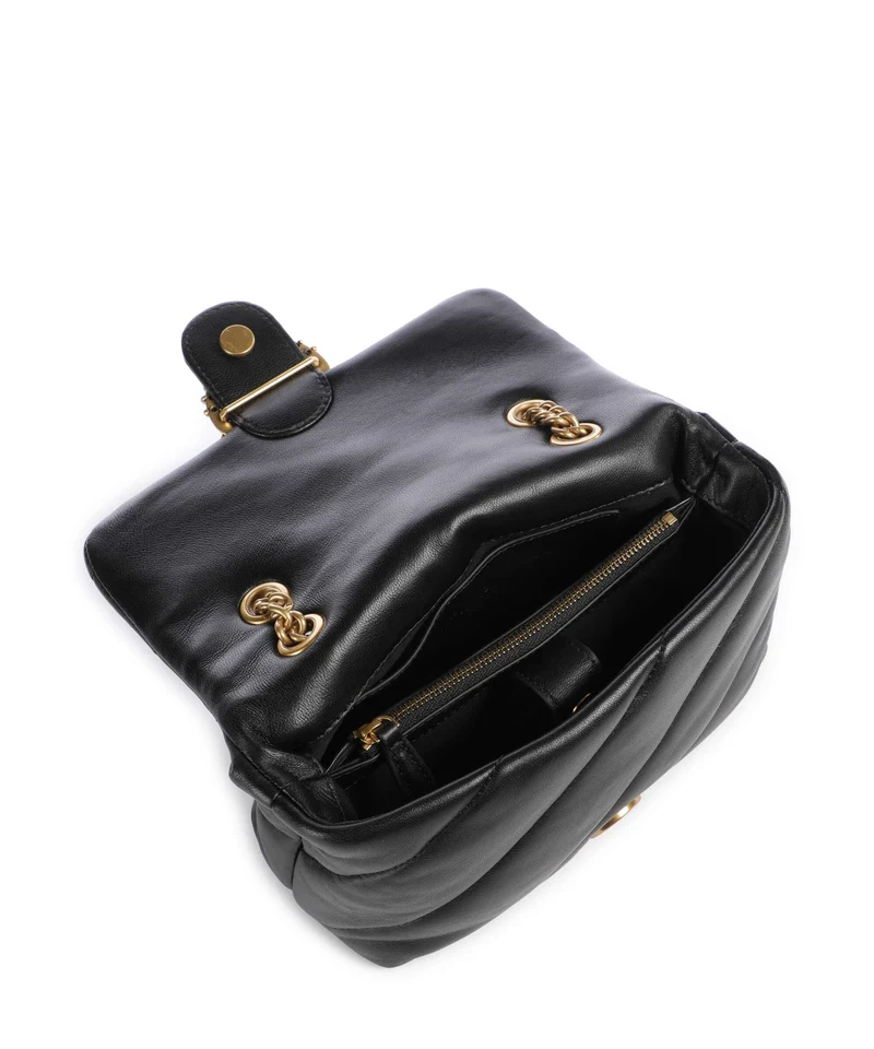 Pinko Love Puff Mini New Buckle Sac porté épaule nero/antique gold