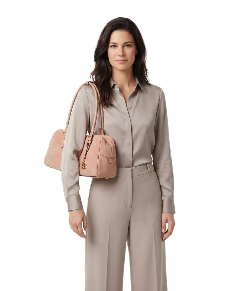 Lauren Ralph Lauren Marcy Large Sac porté épaule pink sienna