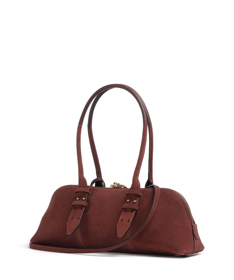 Pinko Bowling Horizontal Big Sac porté épaule burgundy wine/antique gold