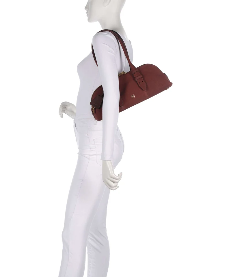 Pinko Bowling Horizontal Big Sac porté épaule burgundy wine/antique gold