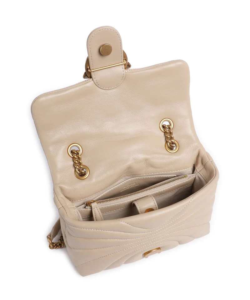Pinko Love Puff Mini Sac porté épaule beige/grigio fumo/antique gold