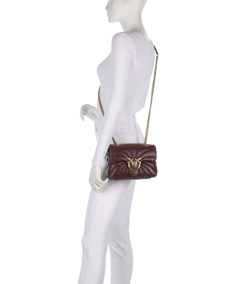 Pinko Love Puff Mini Sac porté épaule burgundy wine/antique gold