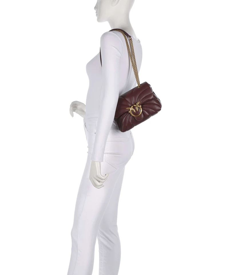 Pinko Love Puff Mini Sac porté épaule burgundy wine/antique gold