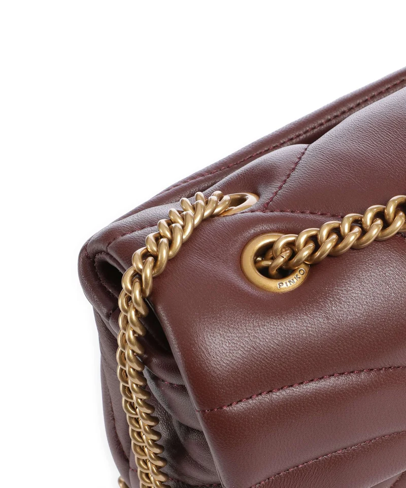 Pinko Love Puff Mini Sac porté épaule burgundy wine/antique gold