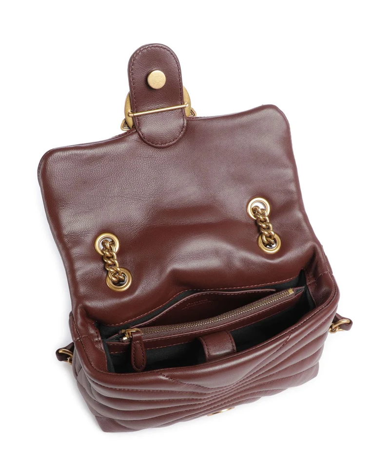 Pinko Love Puff Mini Sac porté épaule burgundy wine/antique gold