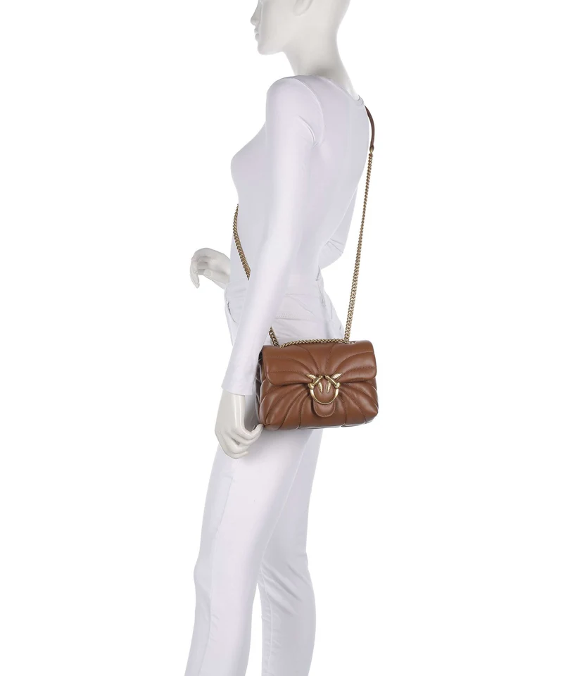 Pinko Love Puff Mini Sac porté épaule marrone/leone/antique gold
