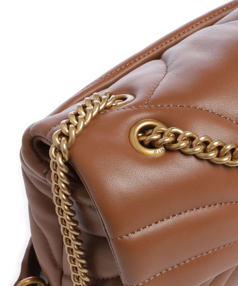Pinko Love Puff Mini Sac porté épaule marrone/leone/antique gold
