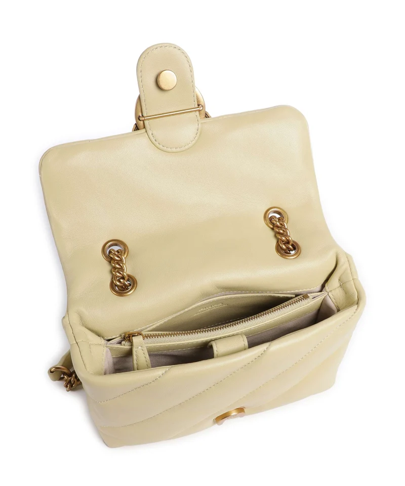 Pinko Love Puff Mini Sac porté épaule giallo vaniglia/antique gold