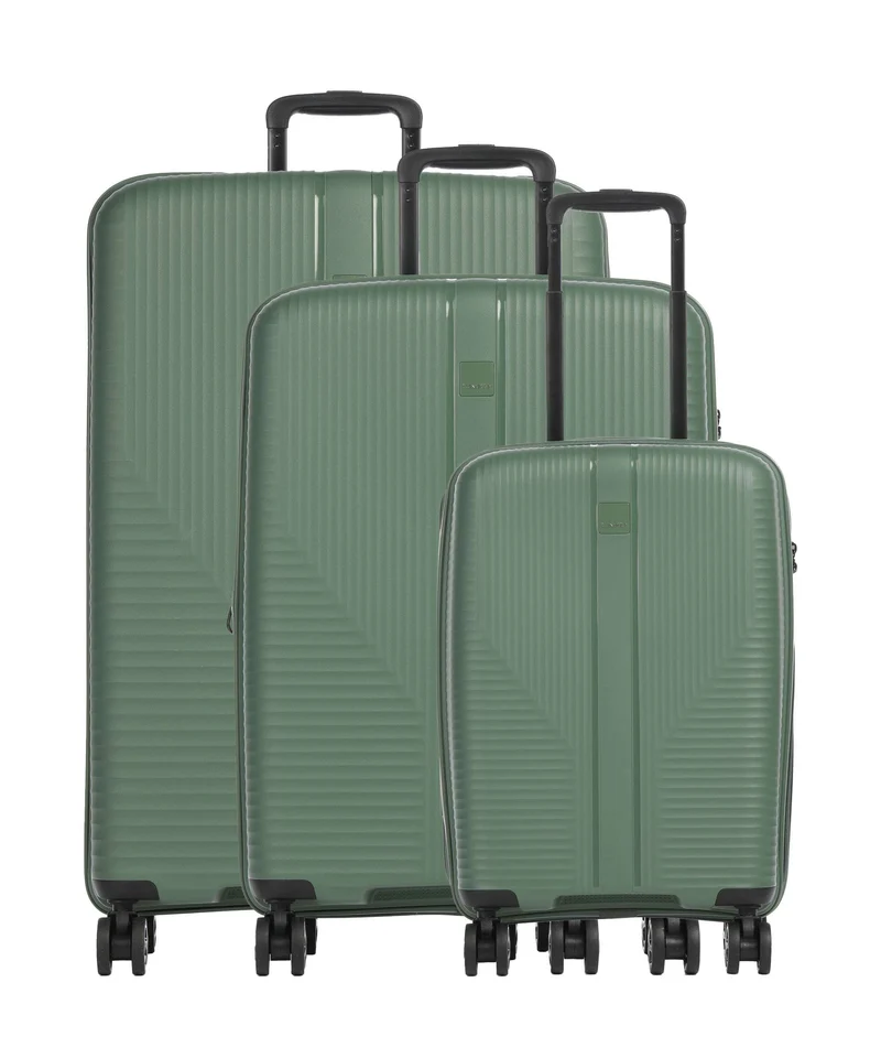 Travelite Air Stripe Slim Set de valise (4 roues) green