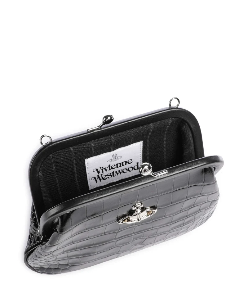 Vivienne Westwood Vivienne Embossed Croc Sac porté épaule black