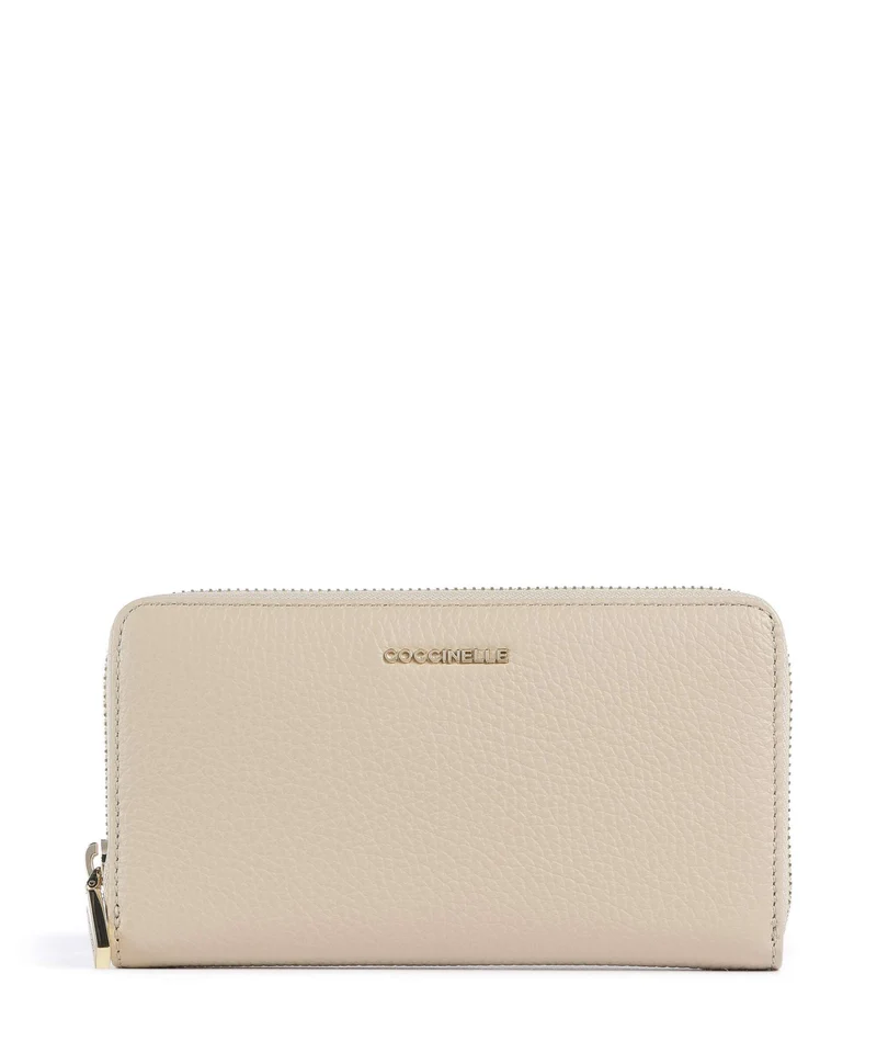 Coccinelle Metallic Soft Portefeuille sandshell