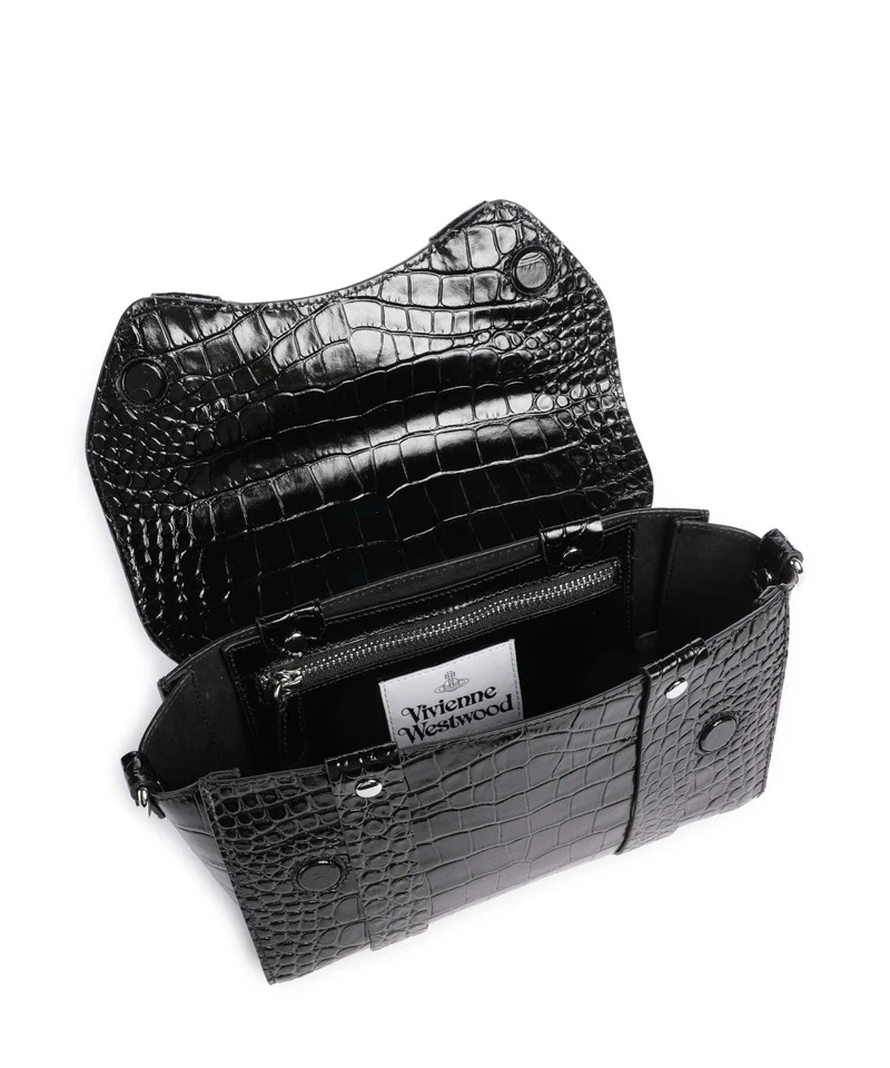 Vivienne Westwood Kimmy Embossed Croc Sac bandoulière black