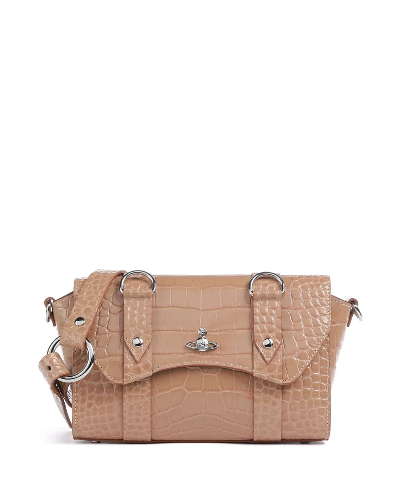 Vivienne Westwood Kimmy Embossed Croc Sac bandoulière dusty pink