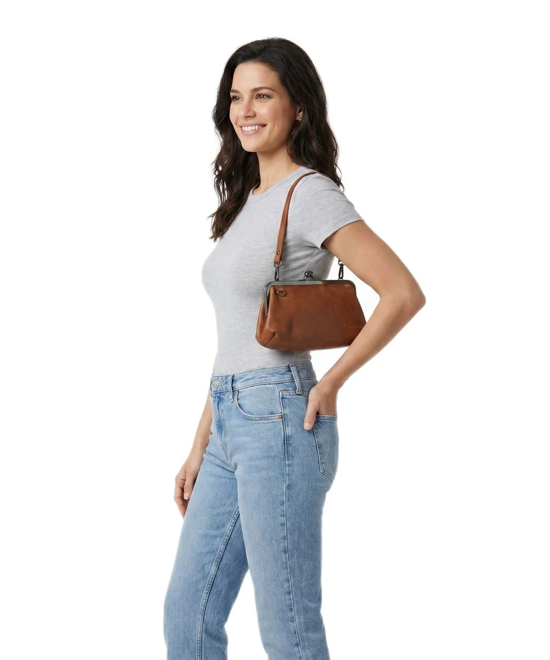 The Chesterfield Brand Wax Pull Up Cow Andrade Sac porté épaule cognac