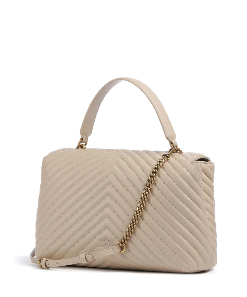 Pinko Love Lady Puff Big Sac à main beige/grigio fumo/antique gold
