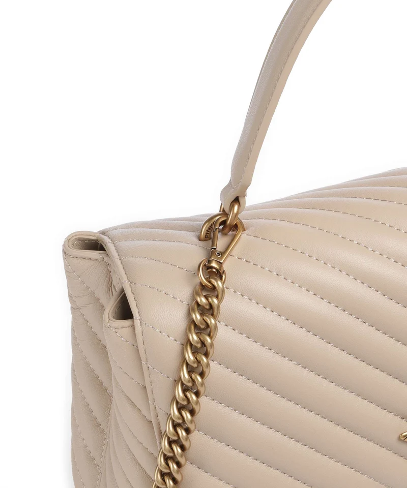 Pinko Love Lady Puff Big Sac à main beige/grigio fumo/antique gold