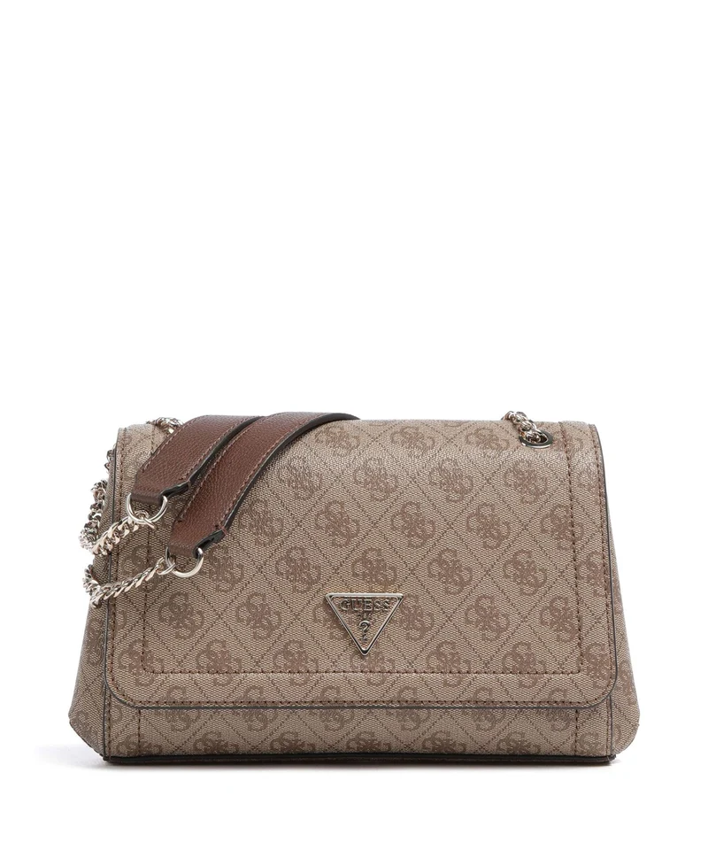Guess Noelle Sac porté épaule latte logo/brown