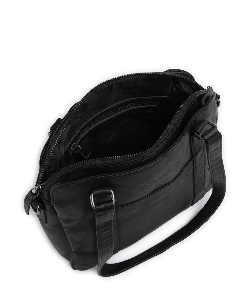 The Chesterfield Brand Wax Pull Up Cow Porlezza Sac porté épaule black