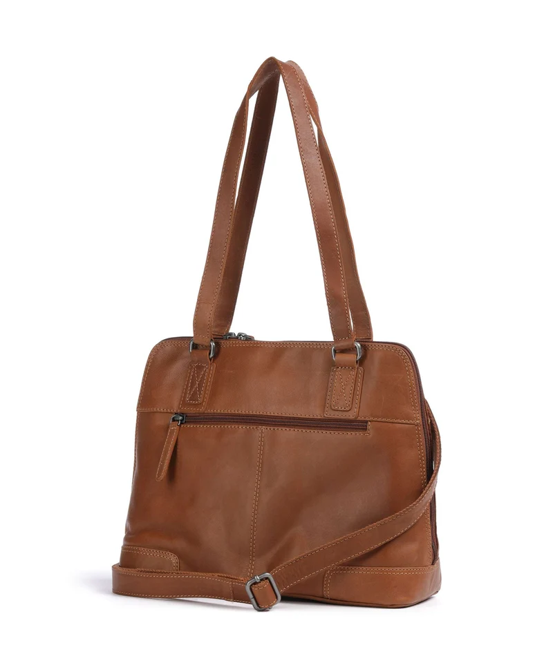The Chesterfield Brand Wax Pull Up Cow Belgrado Sac porté épaule cognac