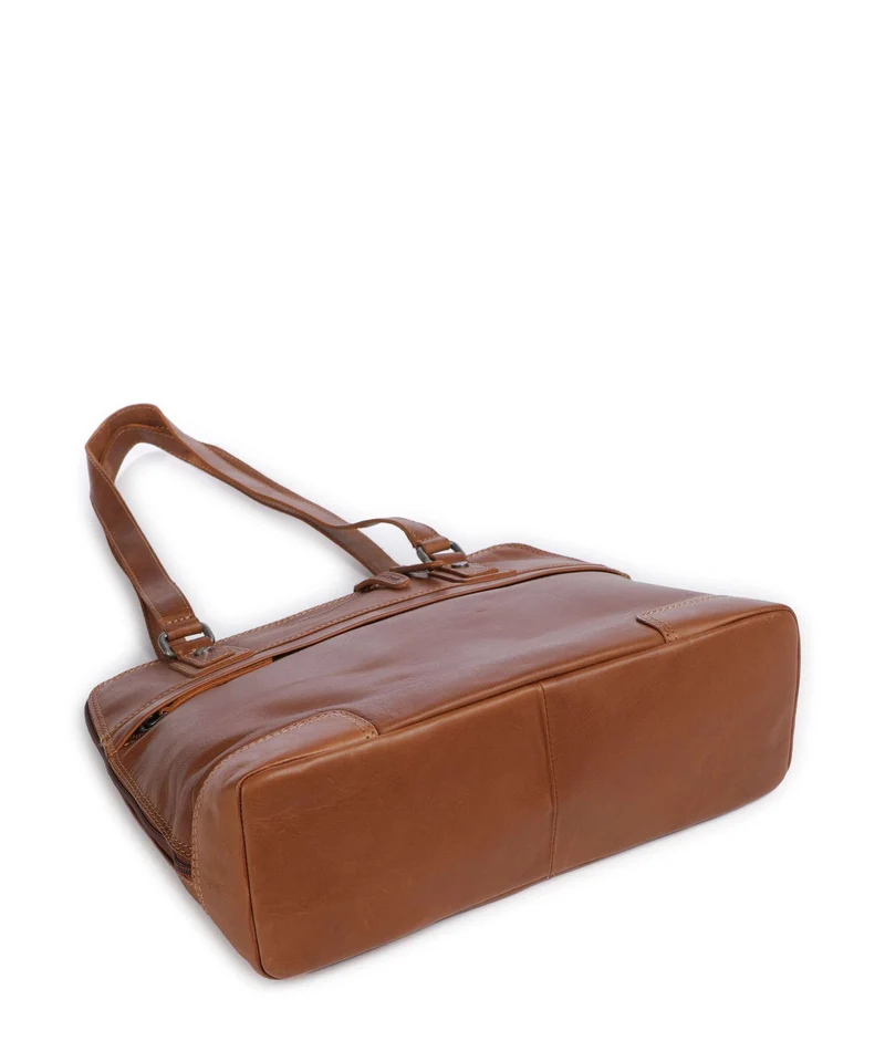The Chesterfield Brand Wax Pull Up Cow Belgrado Sac porté épaule cognac
