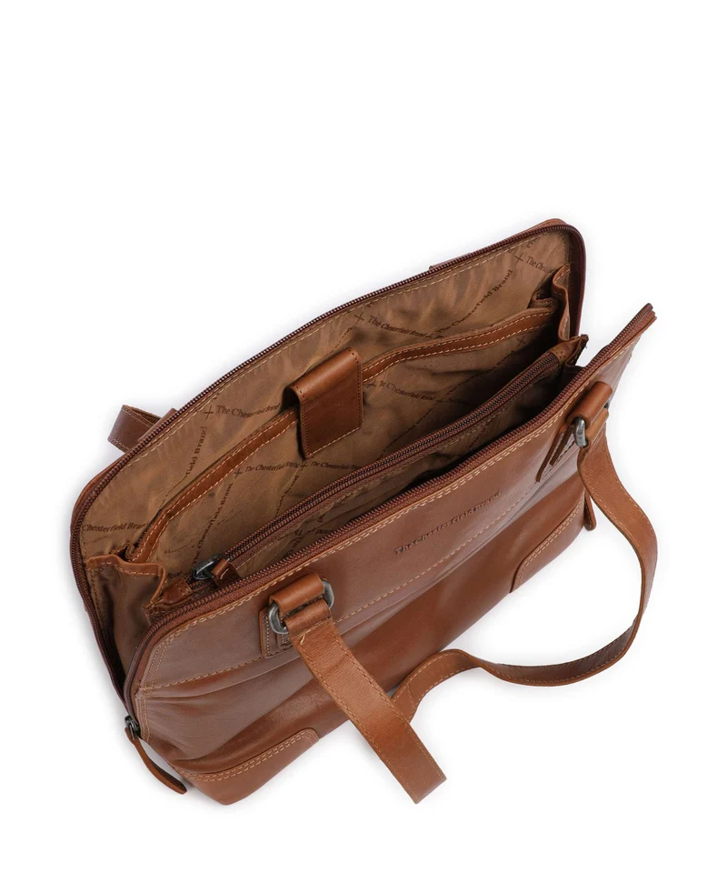 The Chesterfield Brand Wax Pull Up Cow Belgrado Sac porté épaule cognac