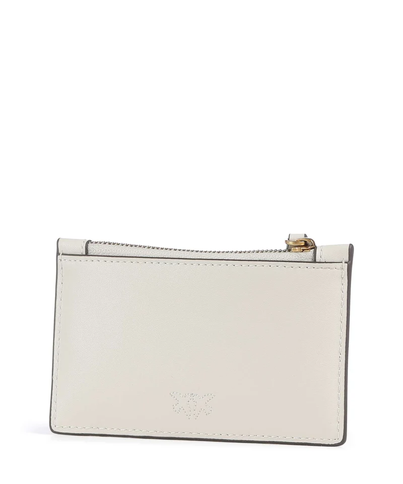 Pinko Airone Étui à cartes crédit bianco seta/antique gold