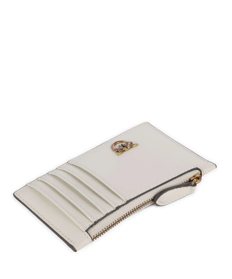 Pinko Airone Étui à cartes crédit bianco seta/antique gold