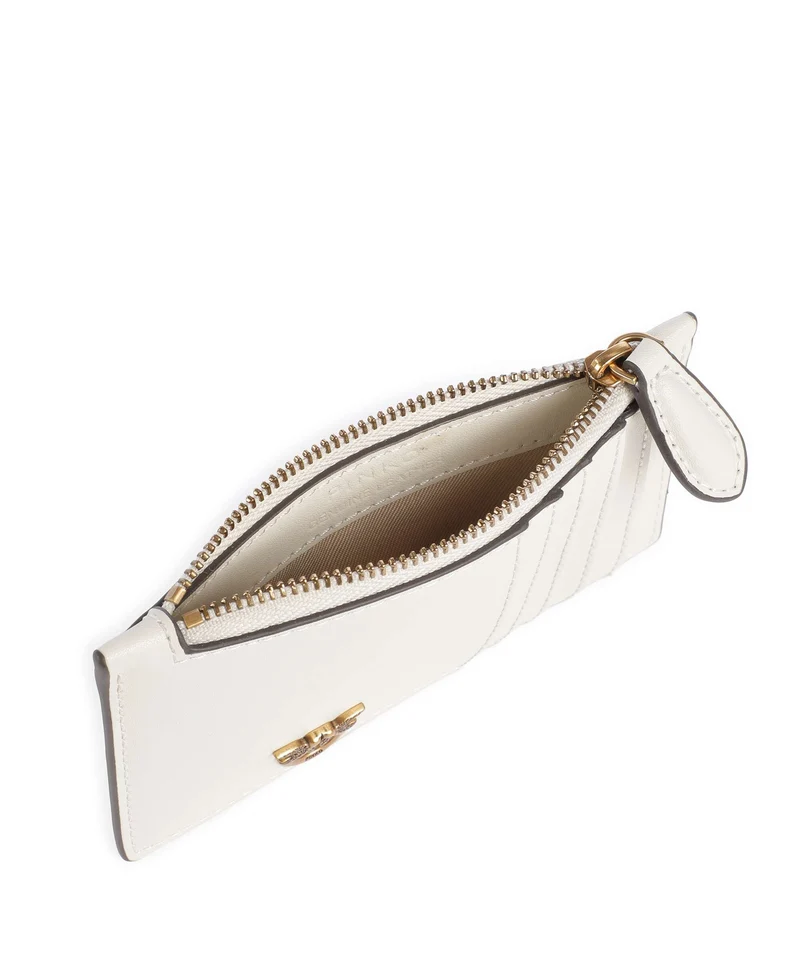 Pinko Airone Étui à cartes crédit bianco seta/antique gold