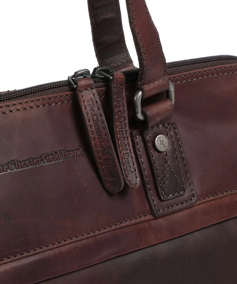 The Chesterfield Brand Wax Pull Up Cow Branson Sac porté épaule brown