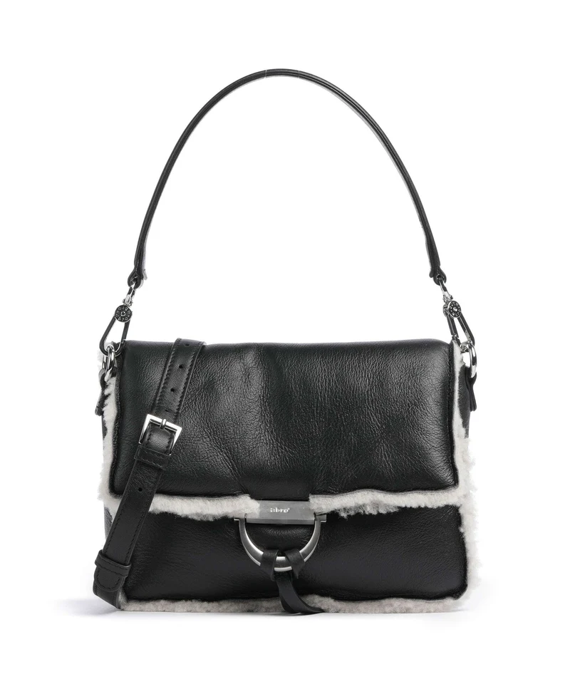Abro Shearling Temi Sac porté épaule black/white
