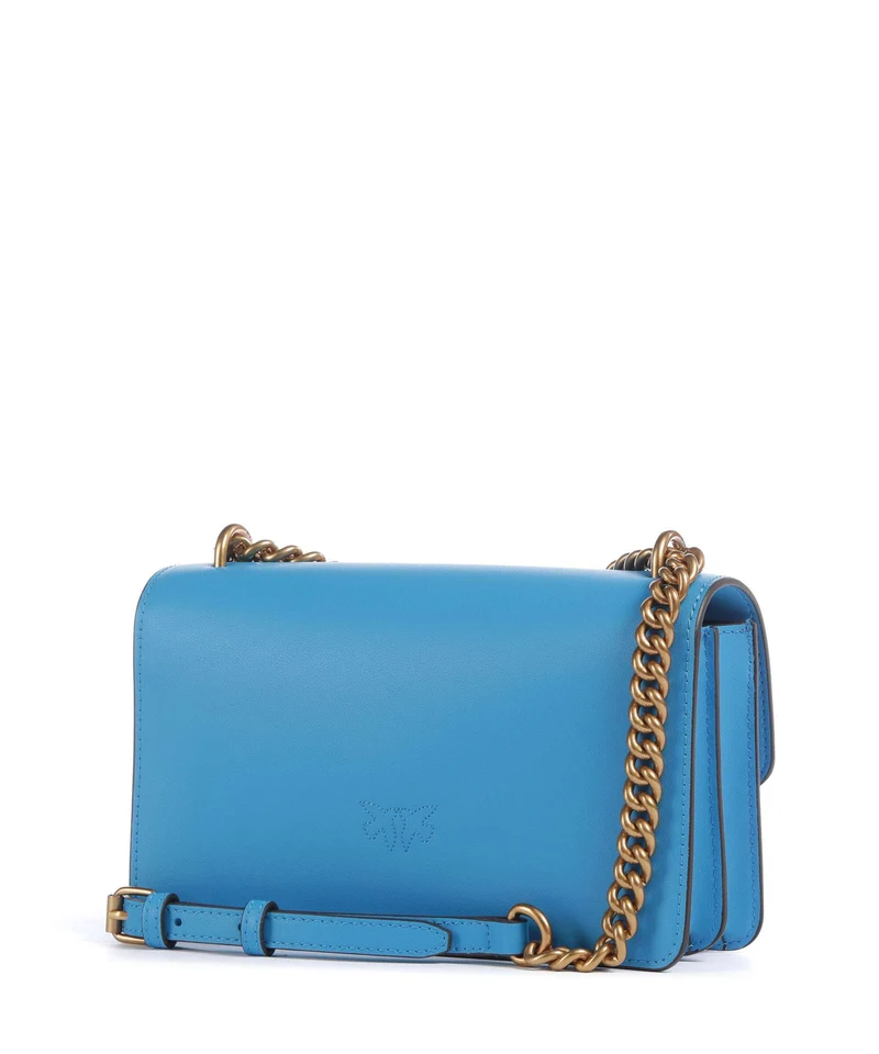 Pinko Love One Mini Sac porté épaule azzurro dresda/antique gold