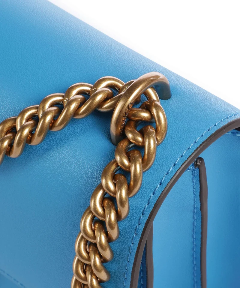 Pinko Love One Mini Sac porté épaule azzurro dresda/antique gold