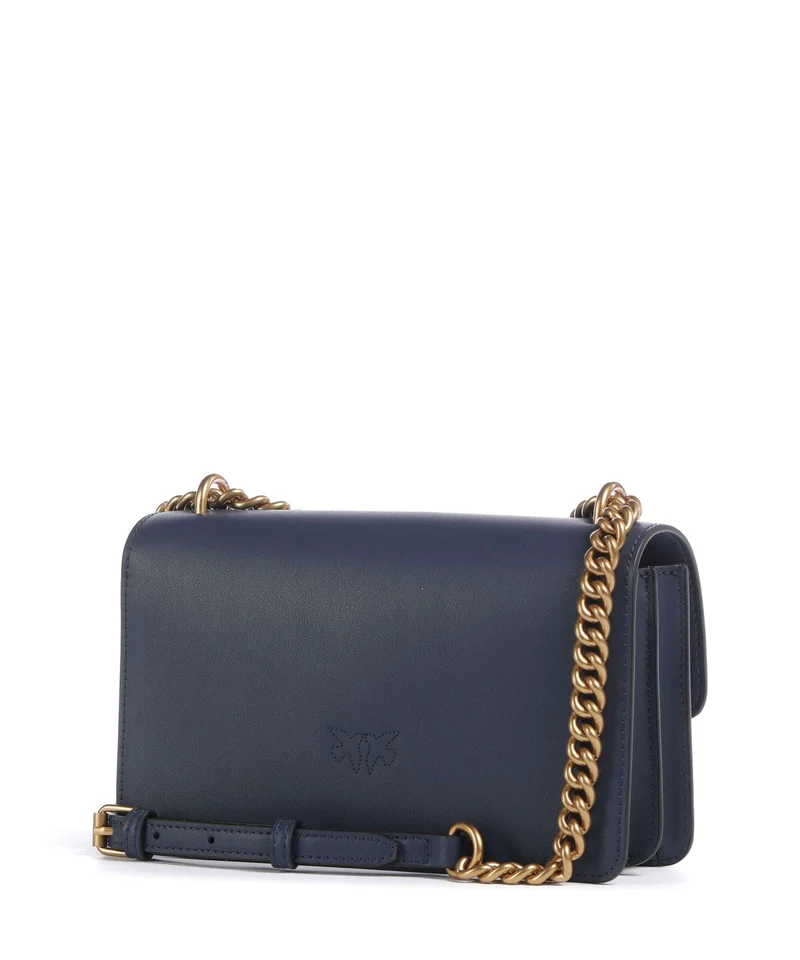 Pinko Love One Mini Sac porté épaule blu indaco ombroso/antique gold