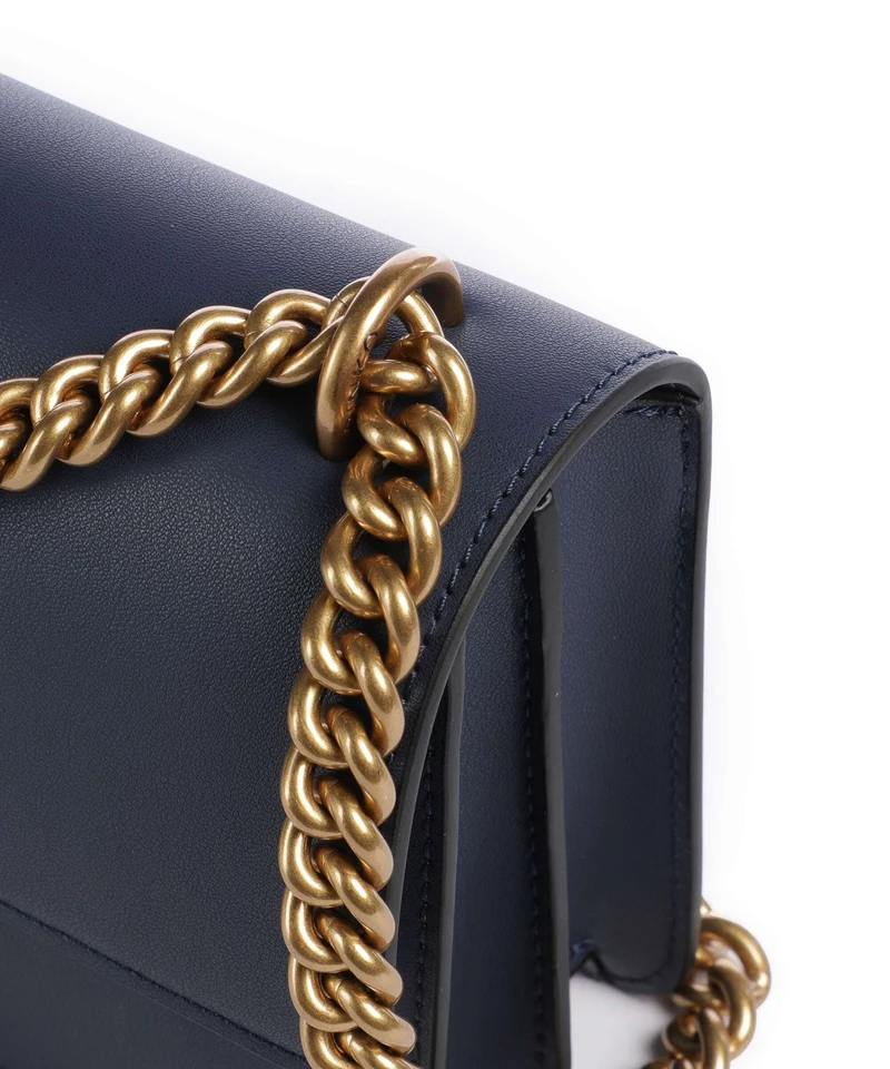 Pinko Love One Mini Sac porté épaule blu indaco ombroso/antique gold