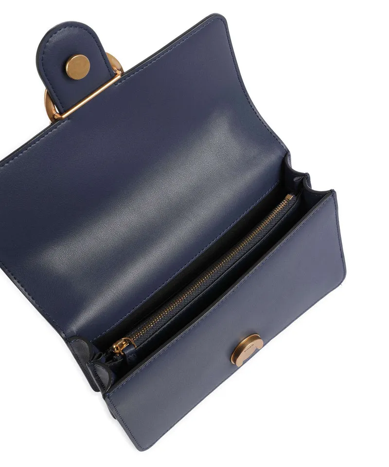 Pinko Love One Mini Sac porté épaule blu indaco ombroso/antique gold