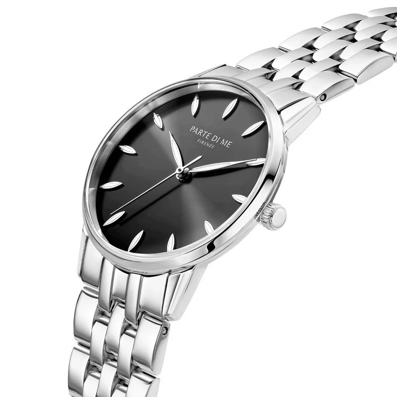Parte Di Me Orologio montre ronde femme argenté et noir PDM09048