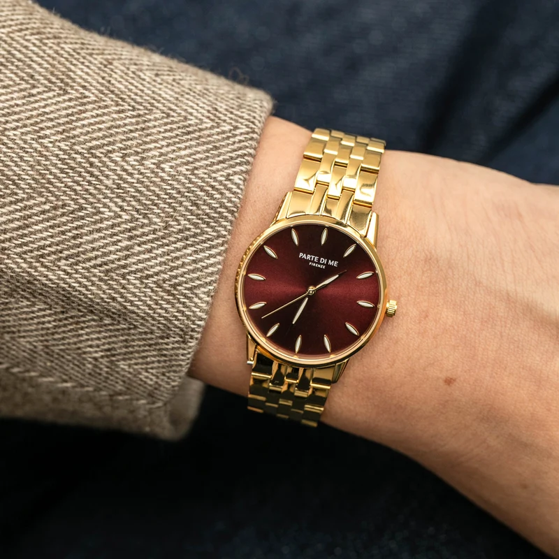 Parte Di Me Orologio montre ronde femme doré et brun foncé PDM09047