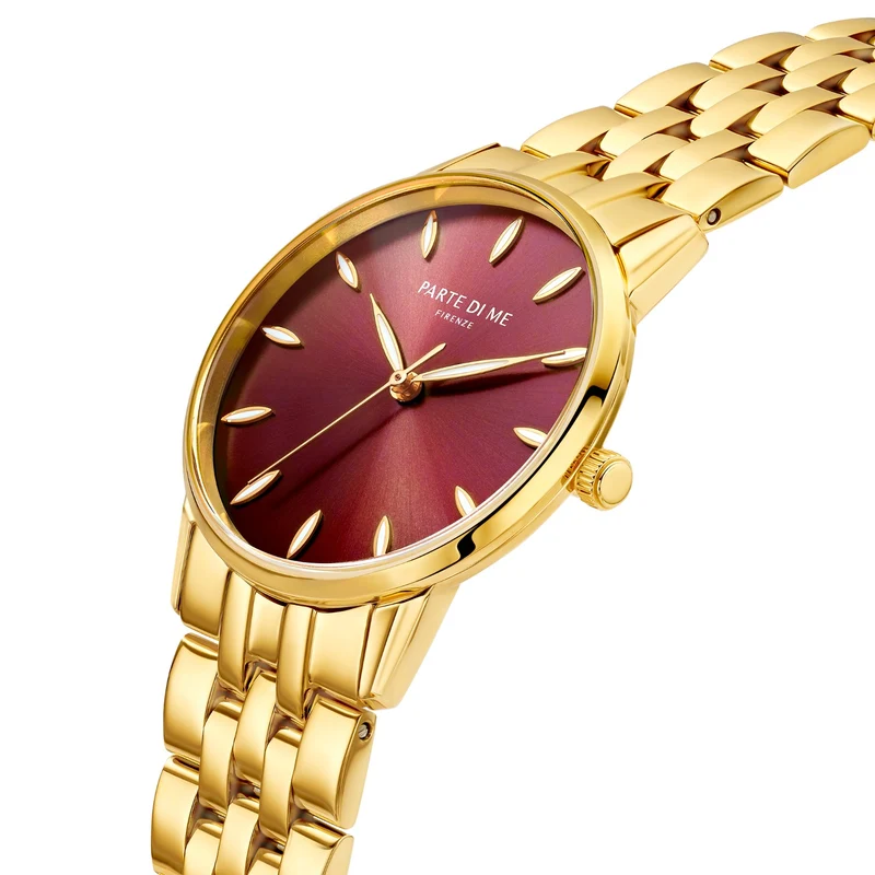 Parte Di Me Orologio montre ronde femme doré et brun foncé PDM09047