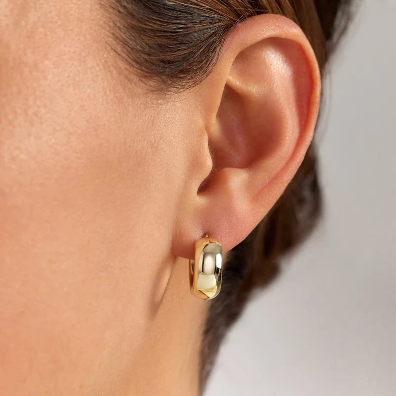 Beloro Jewels Della Spiga Boucle d'oreille créole Della Spiga Susana en or 9 carats (10 mm) BO360099