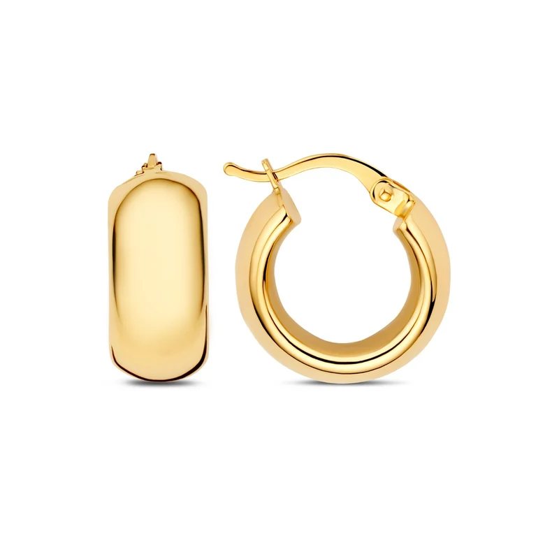 Beloro Jewels Della Spiga Boucle d'oreille créole Della Spiga Susana en or 9 carats (10 mm) BO360099