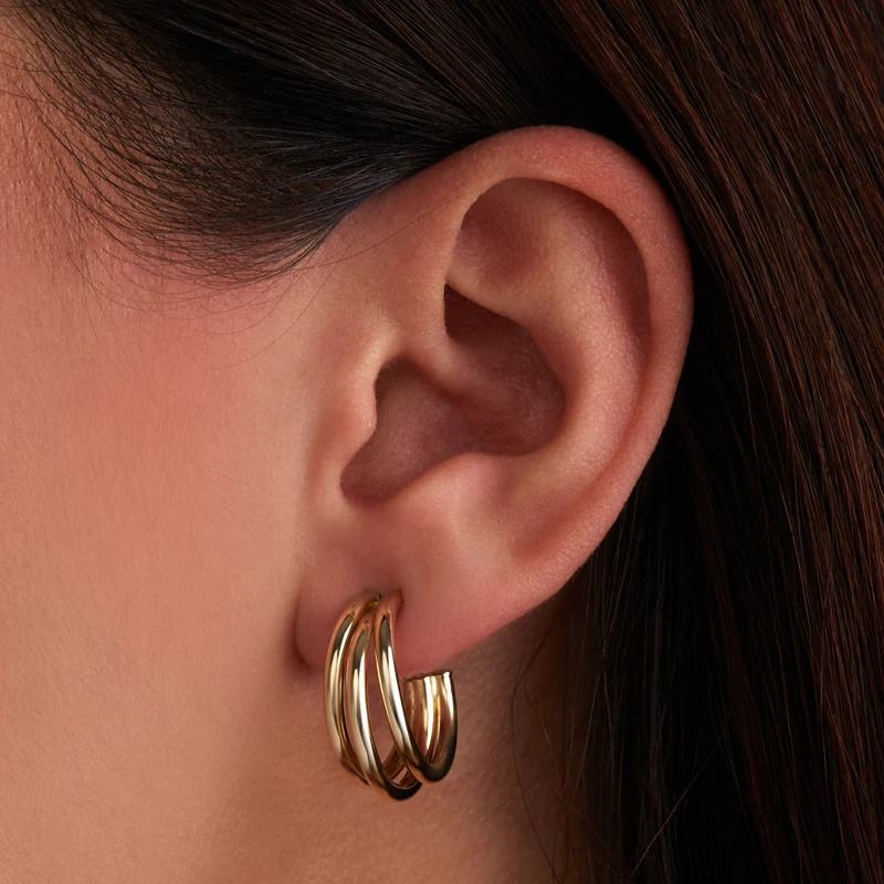 Beloro Jewels Della Spiga Boucle d'oreille créole en or 9 carats Della Spiga Mariela (20 mm) BO360100
