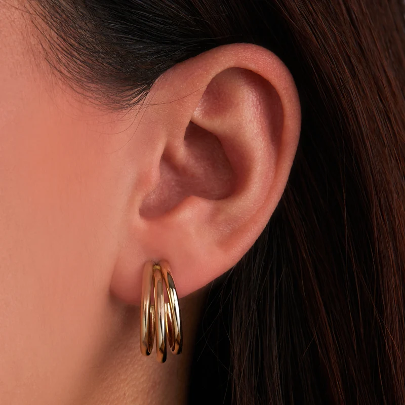 Beloro Jewels Della Spiga Boucle d'oreille créole en or 9 carats Della Spiga Mariela (20 mm) BO360100