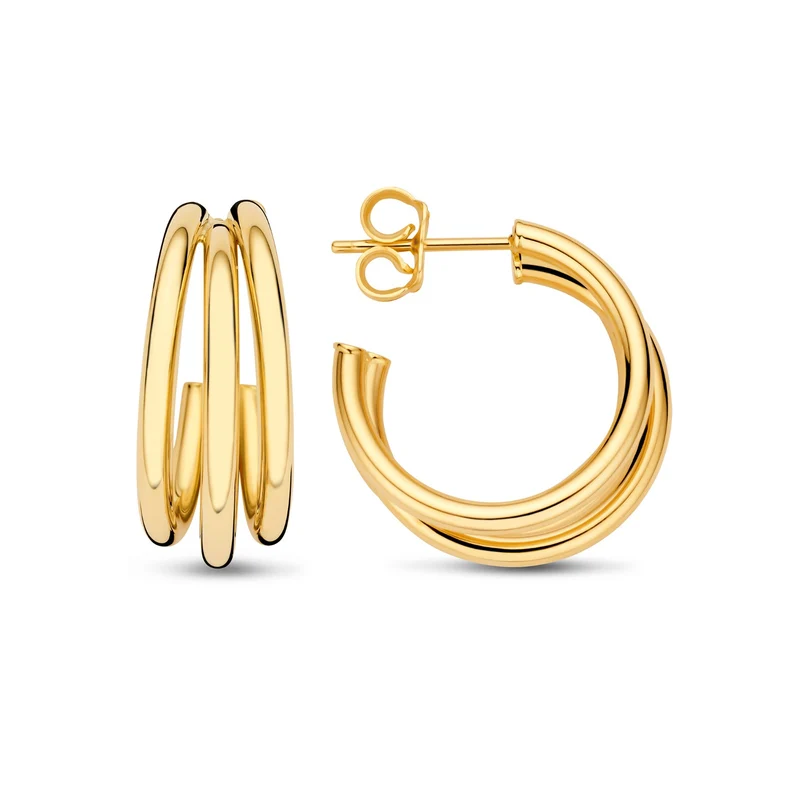 Beloro Jewels Della Spiga Boucle d'oreille créole en or 9 carats Della Spiga Mariela (20 mm) BO360100