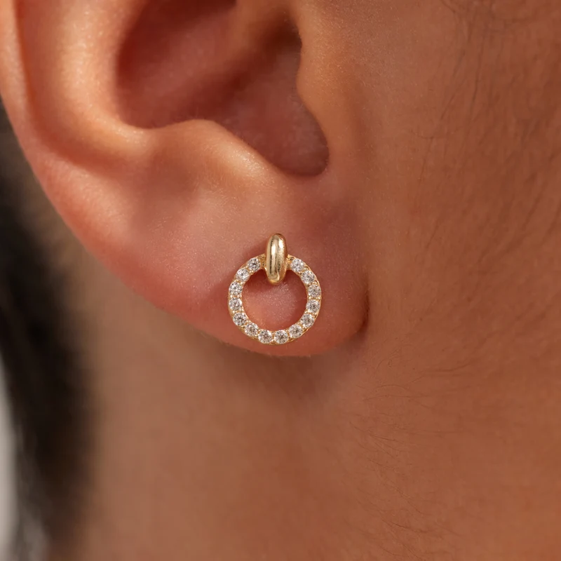 Beloro Jewels Monte Napoleone Irene boucles d'oreilles en or 9 carats avec pierres en zirconium BO360124
