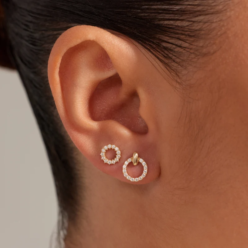 Beloro Jewels Monte Napoleone Irene boucles d'oreilles en or 9 carats avec pierres en zirconium BO360124