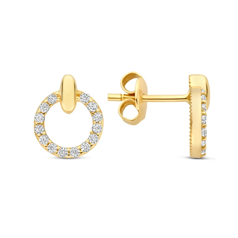 Beloro Jewels Monte Napoleone Irene boucles d'oreilles en or 9 carats avec pierres en zirconium BO360124