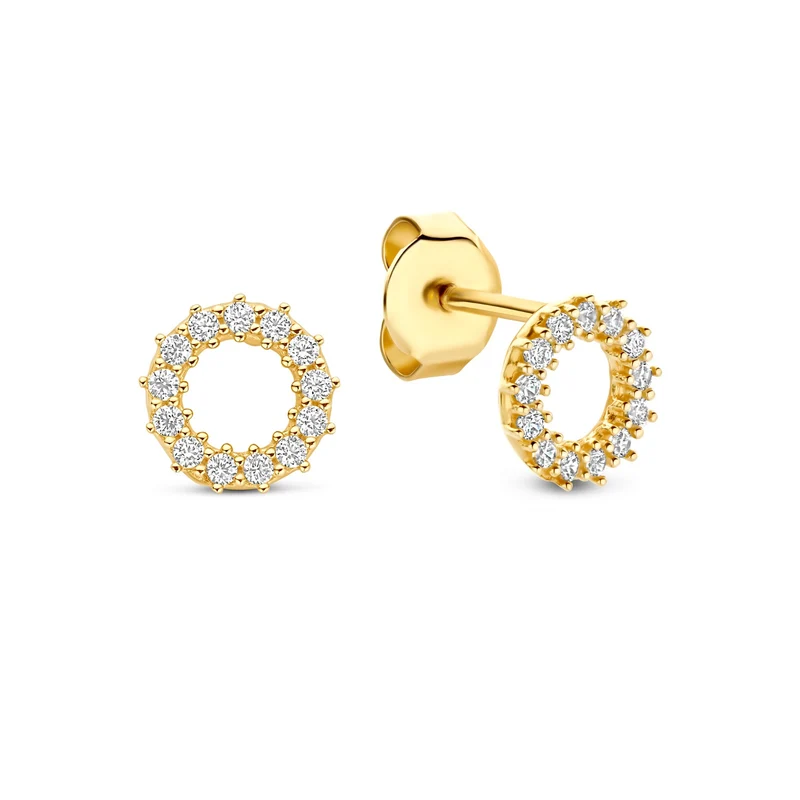 Beloro Jewels Monte Napoleone Ivet boucles d'oreilles en or 9 carats avec pierres en zirconium BO360122