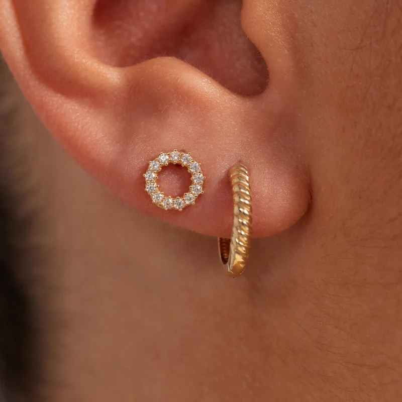 Beloro Jewels Monte Napoleone Ivet boucles d'oreilles en or 9 carats avec pierres en zirconium BO360122