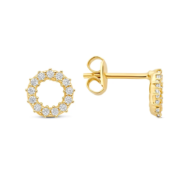 Beloro Jewels Monte Napoleone Ivet boucles d'oreilles en or 9 carats avec pierres en zirconium BO360122